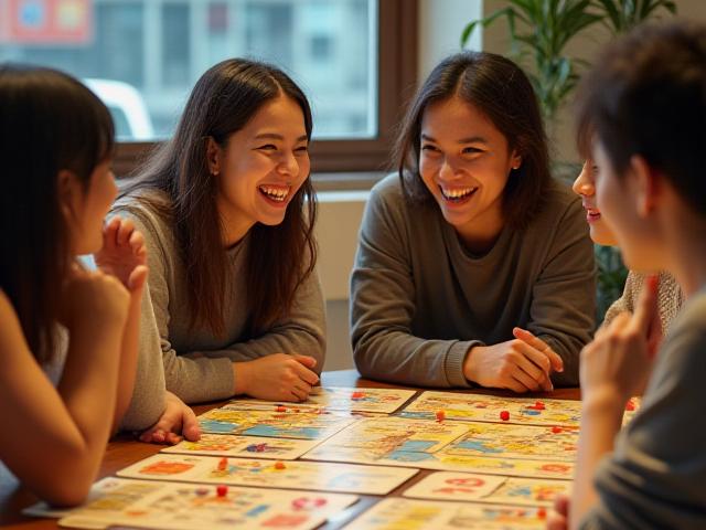 勝利を祝うグループ